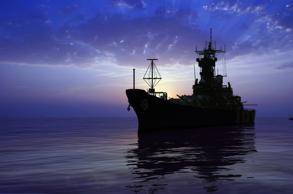 Navy ship at sea